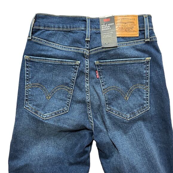 NWT LEVI'S Premium Mile High Super Skinny Jeans in Dark wash SZ 26 - Picture 5 of 12